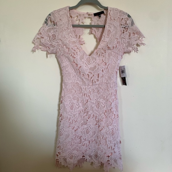 NWT Aqua Pink Lace Dress from Bloomingdale’s XS - Picture 4 of 7